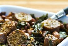 Crockpot Sausage, Beans, and Greens