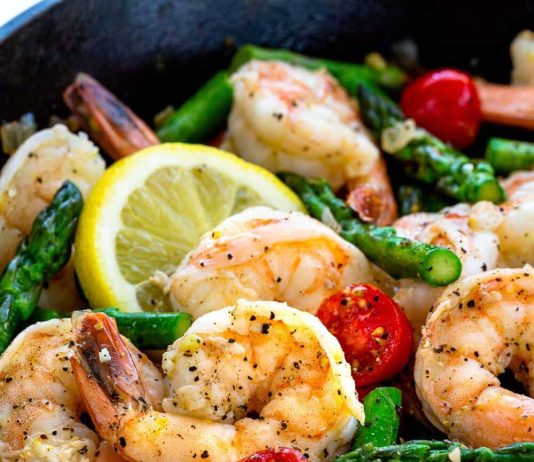 Shrimp and Asparagus Skillet