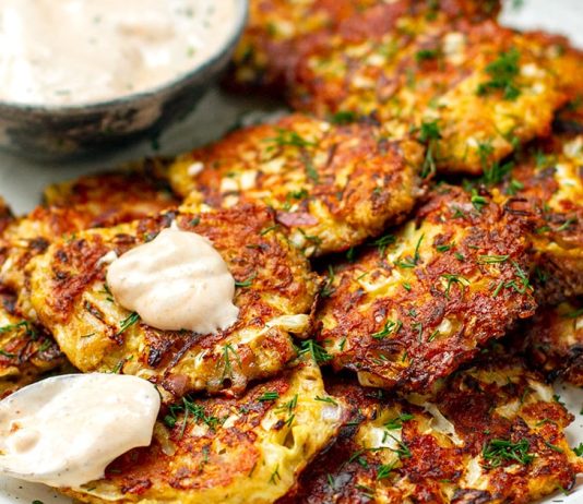 Tuna Cabbage Patties With Spicy Garlic Mayo
