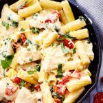 Mozzarella Chicken Pasta with Sun Dried Tomatoes