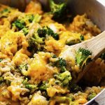 One Pan Cheesy Chicken with Broccoli and Rice