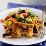 Loaded Stacked Chicken Enchilada Casserole